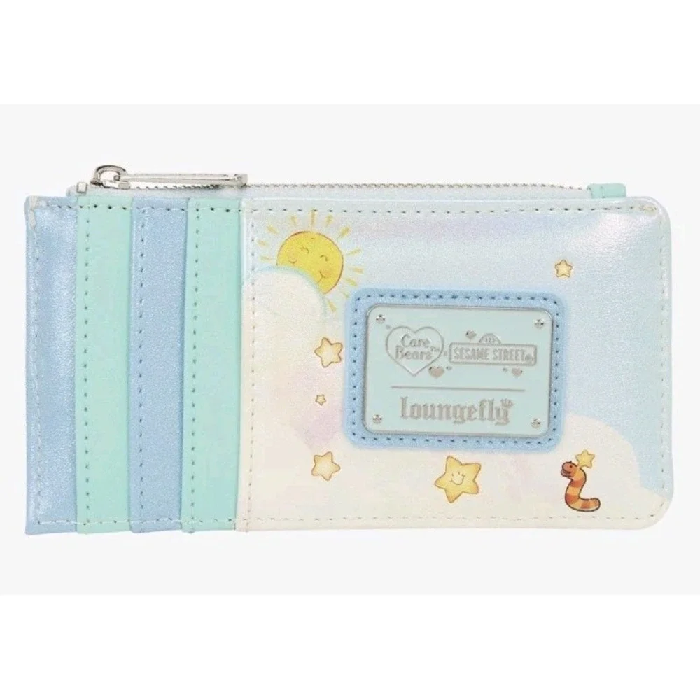 NEW LOUNGEFLY Care Bears x Sesame Street Characters Rainbow Card‎ Holder Wallet
